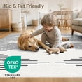 thumbnail image 4 of ODIKA 9'x12' White Black Pinstripe Design Washable Area Rug Modern Geometric Symmetry Motif Non-Shedding, Easy Care for Master Suite, California King, Under Bed, 4 of 7
