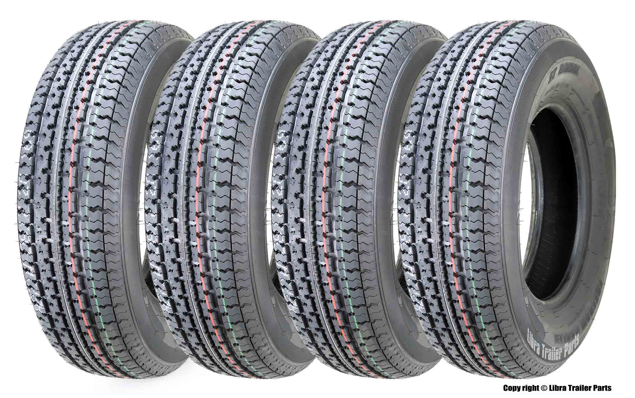 4 New Premium Freedom Hauler Trailer Tires ST175/80R13 Radial 8PR Load