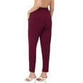 thumbnail image 2 of Womens Pleated High Rise Elastic Waist Dress Pants w/ Pockets, 2 of 7