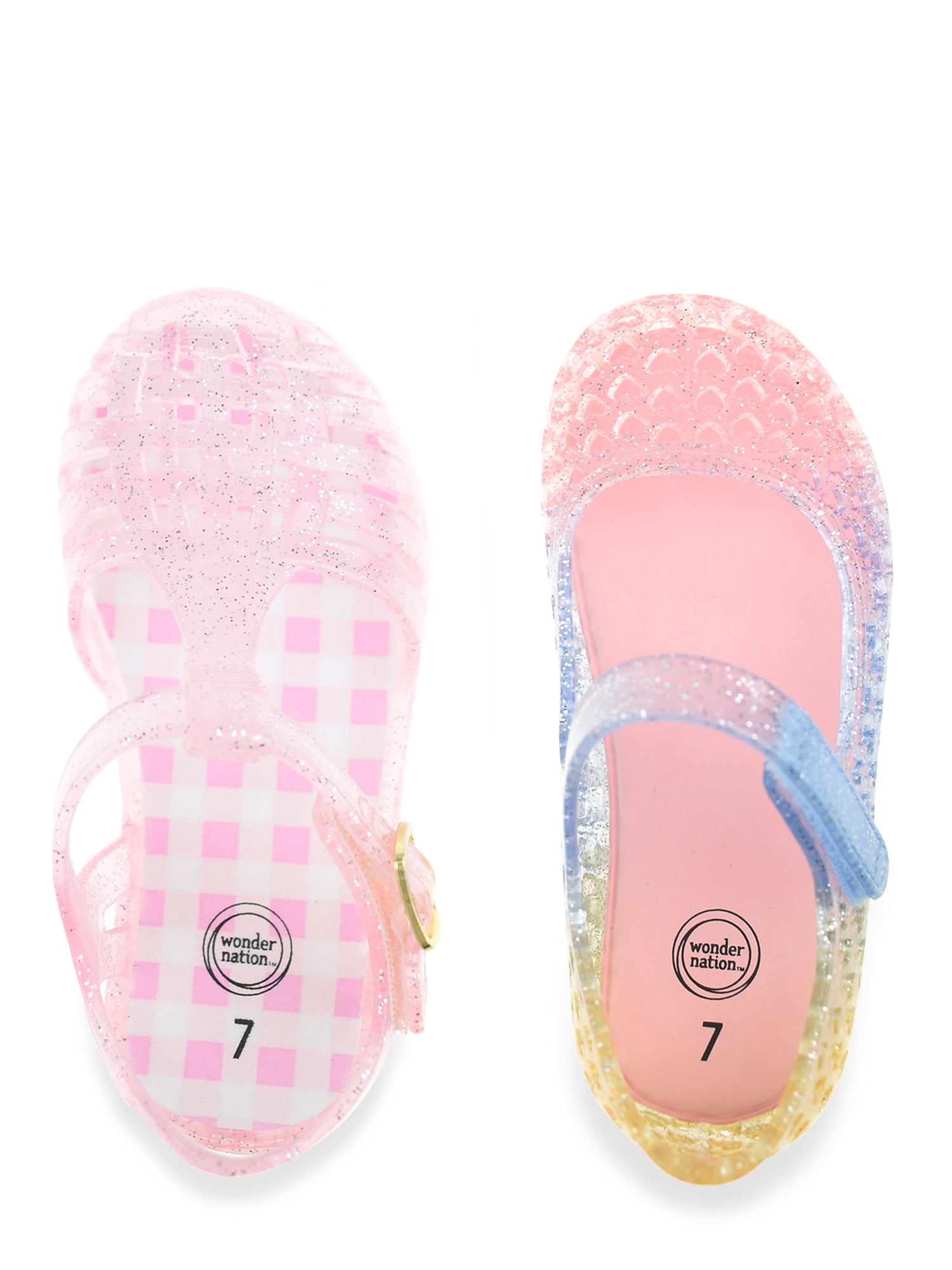 Wonder Nation Baby and Toddler Girls 2 Pack Jelly Sandal