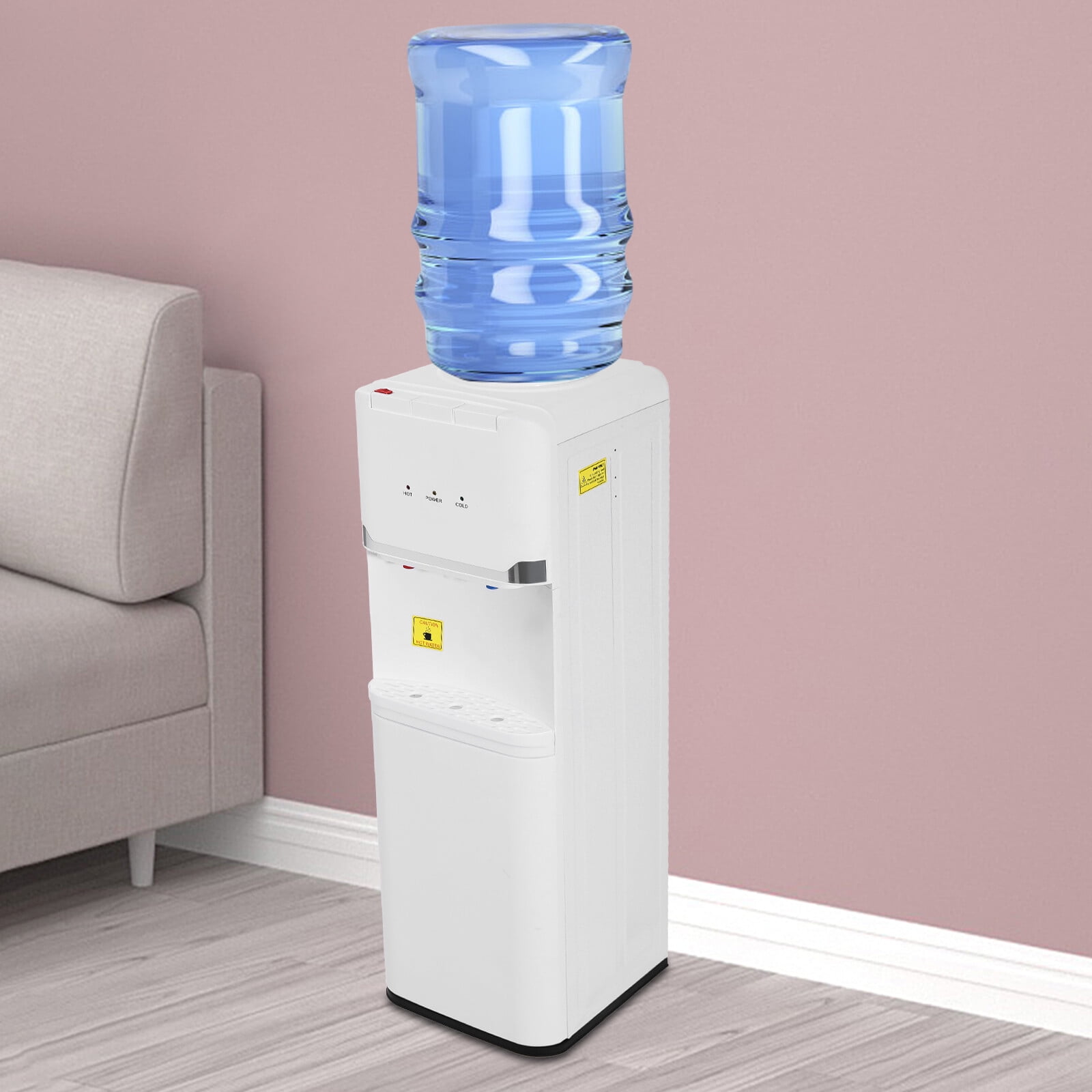 White Modern Rectangular Top Load Hot & Cold & Warm Water Dispenser for Living Room, Bedroom