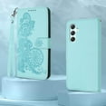 thumbnail image 6 of for Galaxy A55 5G Phone Case Wallet,A55 Flip Cases,Card Holder Cute Floral Leather Kickstand,Wrist Strap, Closure,Shockproof Protective Cover for Samsung A55 5G / 4G (Teal), 6 of 14