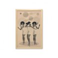 thumbnail image 1 of Retro Wall Art with Frame, Singers Dancing Wild Style of Sixties, Printed Fabric Poster for Bathroom Living Room, 23" x 35", Pastel Brown Taupe, by Ambesonne, 1 of 2