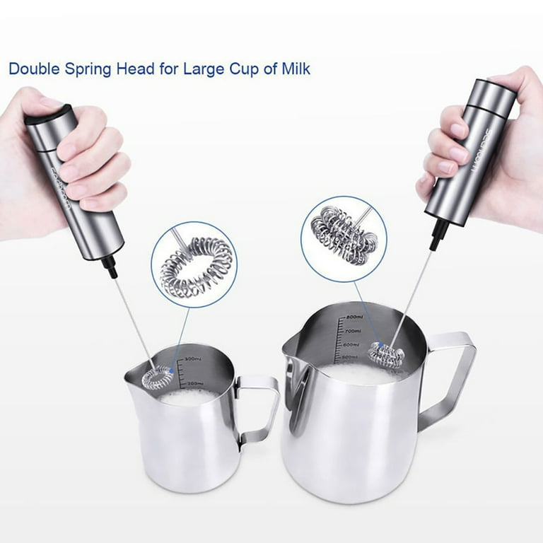 2 PCS Double Spring Whisk Head Electric Milk Frother Stainless