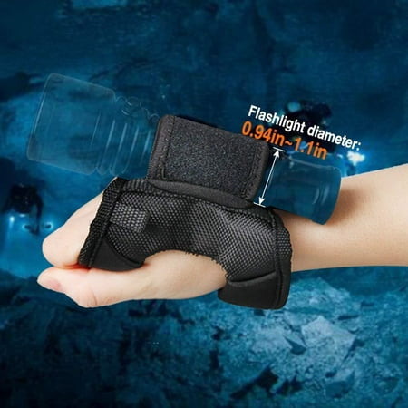 Diving Flashlight Glove Hands-Free Flashlight Holder Universal Adjustable Wrist Strap Scuba Dive Lights Accessories, ✔One size suitable for most of flashlights which.., By