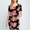 thumbnail image 6 of breaise Maternity Bodycon Dress,Floral Side Ruch Fitted Maternity Dress Summer Short Sleeve Baby Shower Dress Crew Neck Casual Lounge Pregnancy Dress Daily Wear, 6 of 6