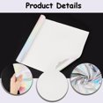 thumbnail image 6 of 30x135cm Holographic Faux Leather Sheets Laser Reflective Vinyl Fabric Metallic Mirrored Crafts Film for Hair Bows Bags Keychains Earrings Making Clothes Bags Hat DIY Supplies White, 6 of 9