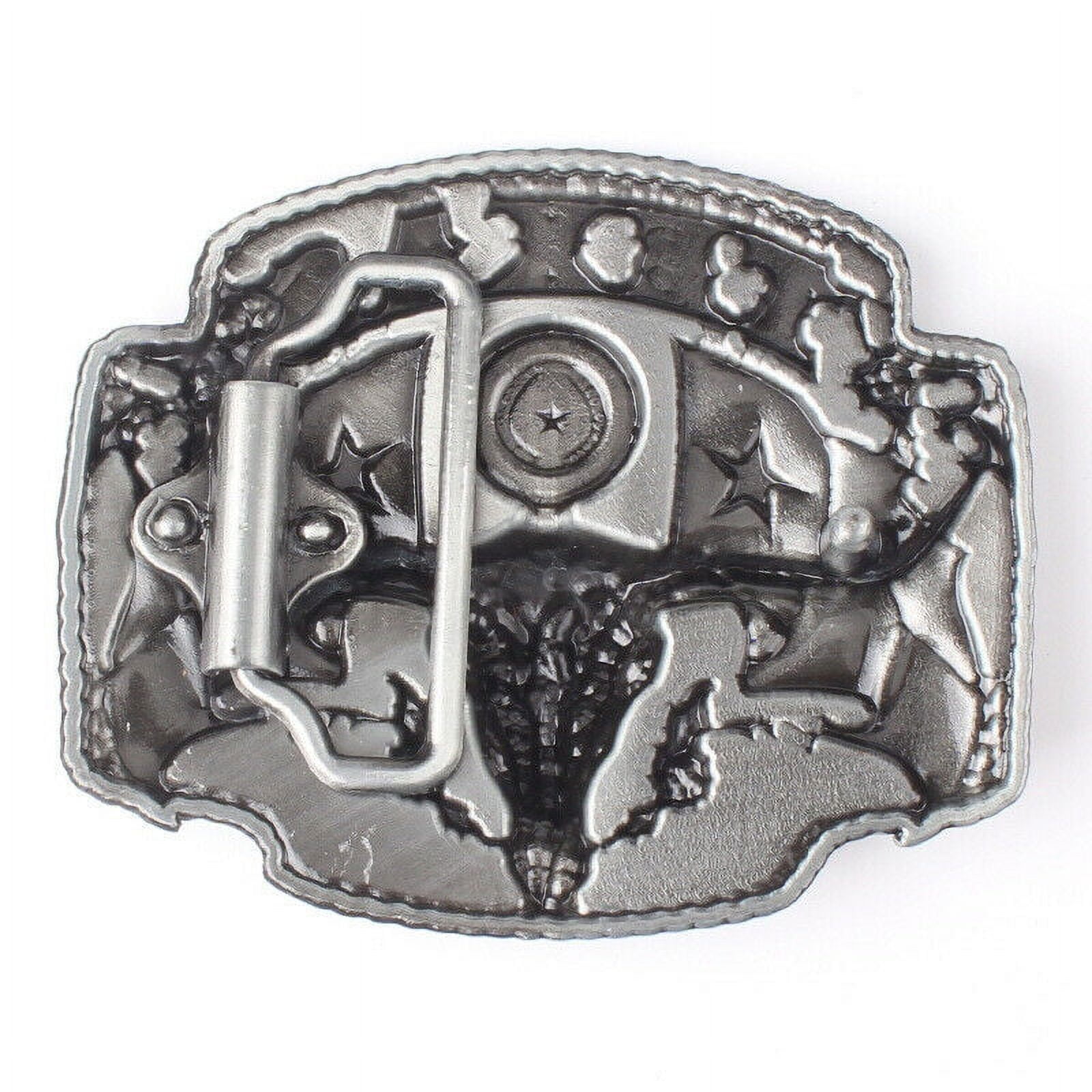 QUKE Long Horn Bull Rodeo Western Cowboy Belt Buckle For Men