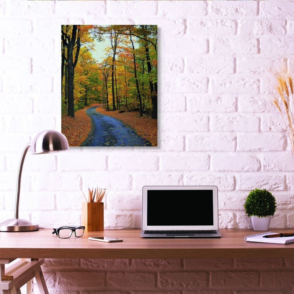 Stupell Industries Autumn Road Forest Landscape Photograph Canvas Wall Art by Joseph Elliott, 30" x 40", Canvas
