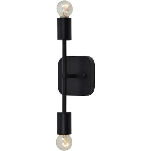 Maklaine Modern 2 Light Wall Sconce in Matte Black