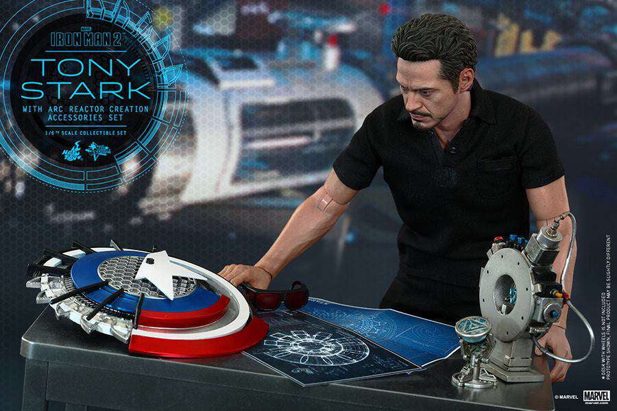 Tony Stark with Arc Reactor Creation Accessories Set Collectible Figure