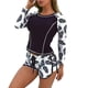 thumbnail image 2 of Trajes de baño para mujer, Trajes de baño para mujer Moda femenina Conjunto de bikini de manga larga estampado patchwork Traje de baño de dos piezas con tirantes Traje de baño de playa Traje de baño p, 2 of 3