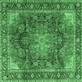 thumbnail image 1 of Ahgly Company Indoor Square Medallion Emerald Green Traditional Area Rugs, 5' Square, 1 of 4