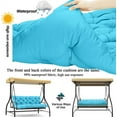 thumbnail image 6 of Replacement Cushions for Swing, Waterproof Porch Swing Cushion, 2-3 Seat Outdoor Bench Cushion with Backrest for Patio Furniture Garden Porch Loveseat Glider Pad (Sky Blue 40*40in), 6 of 7