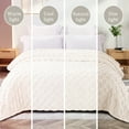 thumbnail image 4 of Exclusivo Mezcla Twin Size Flannel Fleece Blanket, Super Soft Warm Lightweight Checkered Pattern Blanket for All Seasons, Ivory, 60"x80", 4 of 8