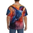 thumbnail image 3 of Pofeuu Vibrant Hummingbird Watercolor Art Print Mens Casual Short Sleeve Shirts Beach Summer Spread Collar Pocket Tops Men's Casual Short-sleeved Shirt-Large, 3 of 5