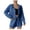 Blue, variant on Wdfiry Shorts Set for Women Two Piece Full Zip Up Hoodie Jacket and Drawstring Shorts Crop Sweatsuits Tracksuits