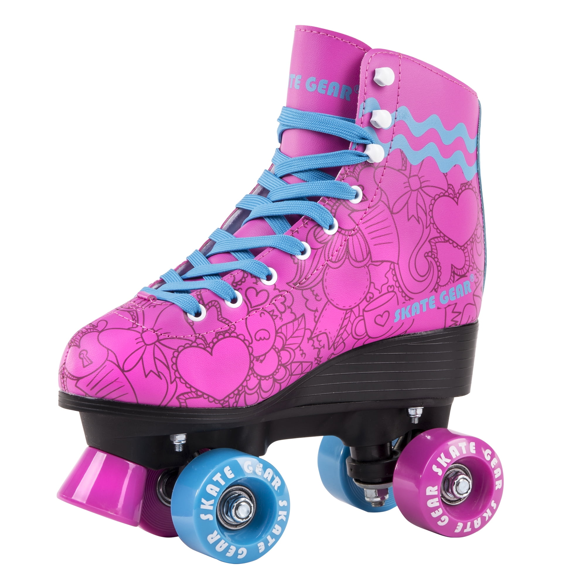 Cal 7 Roller Skates for Indoor & Outdoor Skating, Faux Leather Boot