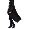 thumbnail image 2 of Fangasis Women Pullover Solid Color Sweatshirt Long Sleeve Hoodies Ladies Leisure Hooded Tops Knee Length Turtleneck Black 5XL, 2 of 3