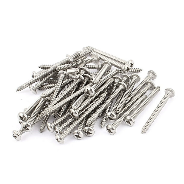 3.5mm x 40mm Stainless Steel Pan Head Self Tapping Screw 50 Pcs
