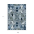 thumbnail image 3 of HomeRoots 583023 5 x 8 ft. Geometric Washable Indoor & Outdoor Rectangle Area Rug, Denim Blue & Sky Blue, 3 of 5