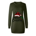 thumbnail image 4 of Christmas Dresses for Women Casual Long Pullover Long Sleeve Round Neck Mini Sweatshirt Dress Sweater Dresses A1, 4 of 4
