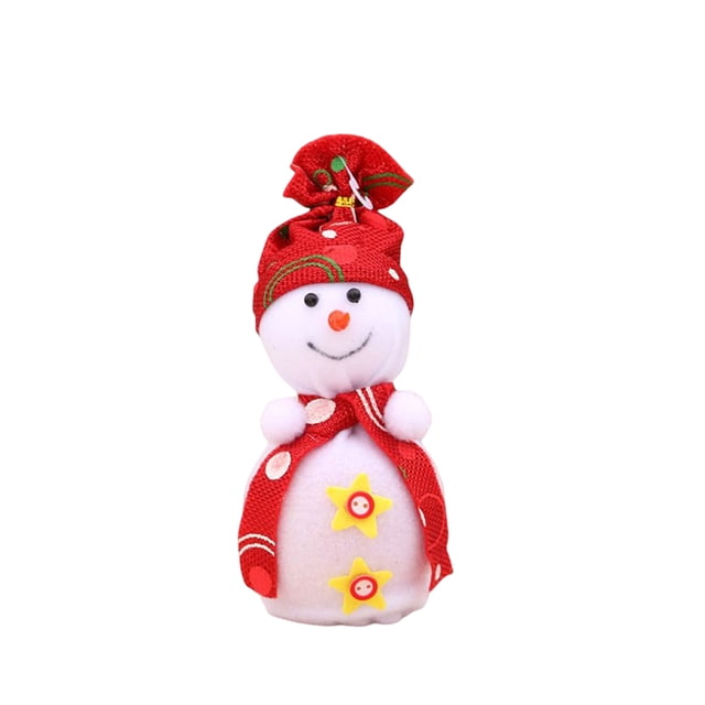 Bewildely Bolsa de fruta de Navidad de pelusas, forma de muñeco de nieve portátil, reemplazo decorativo de Navidad, dulces, aperitivos, fiestas, bolsa de Kits de decoración para fiestas Rojo Bewildely HA069733-03