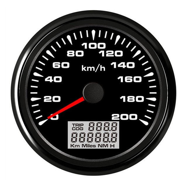 Compteur de Vitesse GPS 85mm 200KM/H Étanche IP67 pour Voiture Camion SUV avec Rétroéclairage 9-32V avec Rétroéclairage Rouge