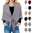 thumbnail image 6 of Dwellite Fleece Shawl Wrap for Women, 2025 Knitted Solid Color Pashmina Shawl Loop Closure Casual Versatile Soft Comfortable Beige, 6 of 7
