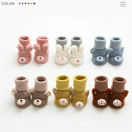 

GXSR Baby Socks Anti Skid Rubber Soft Sole Infant Slippers Prewalker Shoes