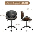 LUXOAK Ergonomic Home Office Desk Chair Set of 2, Modern MidCentury