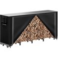 thumbnail image 1 of 8ft Firewood Rack Outdoor with Cover, Heavy Duty Wood Racks Outdoor for Firewood, Indoor Firewood Storage Log Rack with Cover Wood Holder Set Black, 1 of 8
