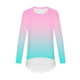 thumbnail image 6 of NAISIBABY Girls Tie-Dye T Shirts, Crewneck Long Sleeve Casual Fashion Kids Fall Clothes Tops Mint Green 6T, 6 of 6