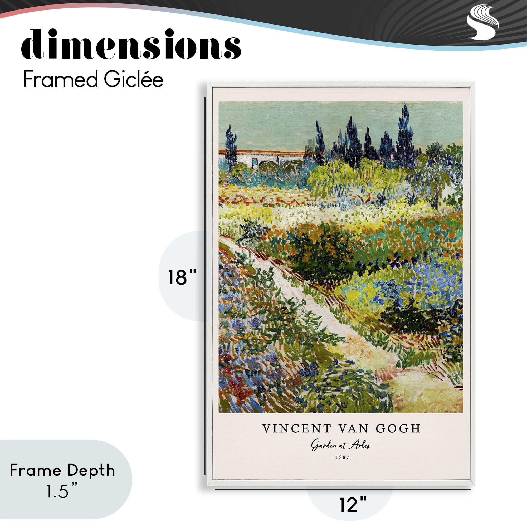 Stupell Industries Classic Garden At Arles White Framed Giclee Art, design by Vintage Hustle