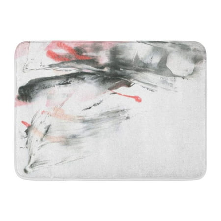 Mud Room Rugs GODPOK Abstract Ink Marble Black and White Paint Stroke Game Drywall Mud Macro of Spackling Paste Dark Smear Rug Doormat Bath Mat 23.6x15.7 inch ()