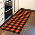 thumbnail image 5 of HVEST Orange and Black Checkered Kitchen Rug Mat - Halloween Geometric Plaid Washable Non-Slip Cushioned Floor Mat, Waterproof Comfort Mats for Kitchen Sink, Laundry, Office, 23.6"x15.7", 5 of 7