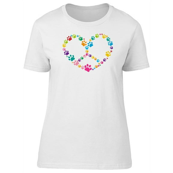 Peace Sign Made Of Paws T-Shirt Women -Image by Shutterstock, Female Large