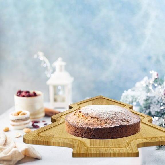 hengsof Christmas Santa Hat Wood Serving Platters Wooden Trays Side Dish Serving Trays Tabletop Serving Platters,Christmas Table Decorations Supplies