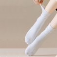 thumbnail image 5 of Tao Tao Womens Crew Socks, Casual Knit Cotton Comfy Breathable Cool Dress Socks for Girls White Free Size, 5 of 5