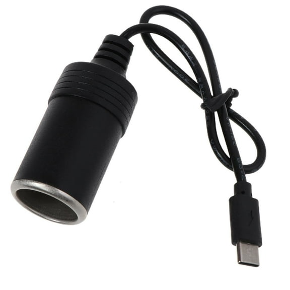 Oasiva USB C PD Type C Male to 12V Car Cigarette lighter Socket Female Step Up Cable for Driving Recorder GPS E-Dog Car Fan