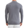 thumbnail image 3 of Men's Long Sleeve Solid Color Pullover Business Knitted Polo Shirt L Gray, 3 of 6