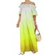thumbnail image 1 of Mujeres Más Tamaño Manga Corta Tops Off-Hombro Ruffle Puff Manga Maxi Vestido, Vestido de Vacaciones de la Playa Gradiente Flujo para el Resort de Verano, 1 of 6