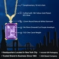 thumbnail image 2 of Gem Stone King 7.02 Ct Purple Amethyst Diamond 18K Yellow Gold Plated Silver Pendant, 2 of 5