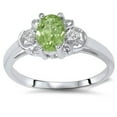 thumbnail image 1 of 5/8Ct Peridot & Diamond Ring 14K White Gold, 1 of 2
