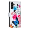 thumbnail image 3 of Leather For Samsung Galaxy A17 5G 6.7-inch Wallet Case Butterflys&Flowers, With Card Holder,Wristband,Magnetic Clasp Kickstand Folio Cover,Color-1,For Galaxy A17 5G, 3 of 8