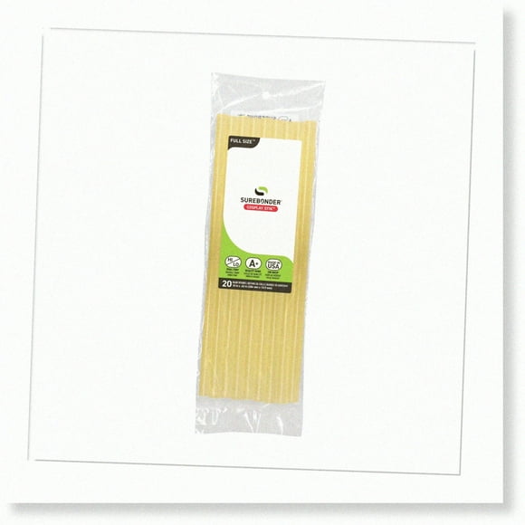 Amber High-Temp Hot Sticks - 10" Full Size - 20 Pack - Ideal for Foam, Fabric, Leather, Wood, Metal, and Non-Porous Materials