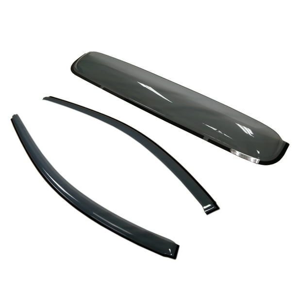 TuningPros LGWSV1703 Outside Mount Window Visor Light Smoke and