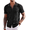 Classic Black & White, variant on Men's Short Sleeve Knit Polo Shirts Vintage Lightweight Breathable Button Down Cardigan Golf Shirts