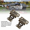 thumbnail image 3 of 2Pcs Self Closing Cabinet Hinge 1/2in Enhanced Safety Steel Semi Wrap Overlay Cupboard Door Hinge for Kitchen Bathroom RV Boat Campervan, 3 of 7