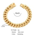 thumbnail image 6 of Hip Hop Men's Miami Metal Chunky Cuban Chain Bracelet Bling Luxury Iced Out 2 Row Rhinestone Cuban Bracelet Minimalism Jewelry GC, 6 of 6